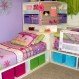 Bedroom Interior, Corner Twin Beds for Your Kids Room : Luxury Corner Twin Beds