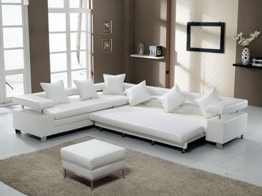 Home Interior, Comfortable Sleep Sofas for Your Comfortable Room : White Sleep Sofas