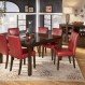 Dining Room Interior, Impressive Red Dining Room Set for a Modern Dining Room: Beautiful Red Dining Room Set