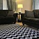 Home Interior, Decorator Rugs: Compatible for your Living Room Embellishment: Black And White Decorator Rugs