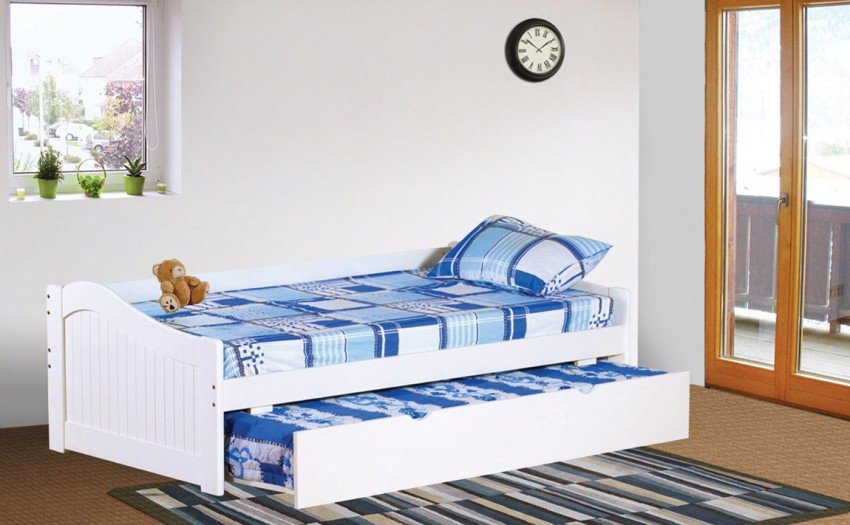 Bedroom Interior, Stunning Pull Out Beds for Limited Space: Blue Pull Out Beds