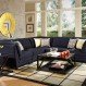 Living Room Interior, A Glamorous Navy Blue Sectional for Country Style Living Room: Comfortable Navy Blue Sectional