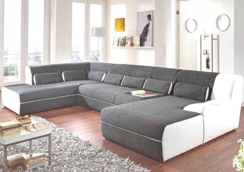 Home Interior, Custom Sectionals – How to Improve Family Room Space : Dark Gray White Custom Sectionals