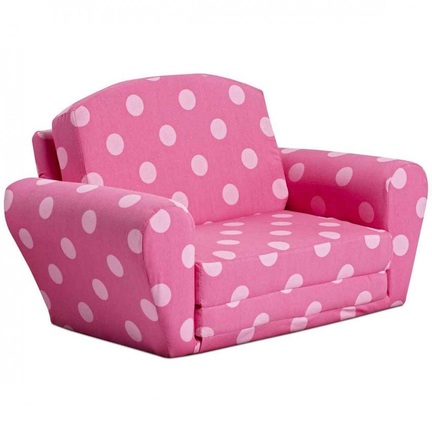 Bedroom Interior, Attractive Kids Sofa Bed for Active Children: Polka Dot Kids Sofa Bed