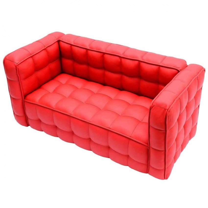 Bedroom Interior, Attractive Kids Sofa Bed for Active Children: Red Kids Sofa Bed