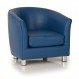 Home Interior, Get Your Living Room More Colorful through Blue Leather Chairs: Round Blue Leather Chairs