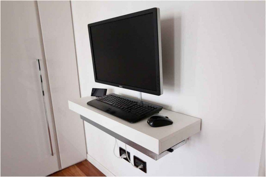 Home Interior, Optimize Your Room Dimension through Wall Desks : Simple Wall Desks