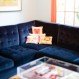 Living Room Interior, A Glamorous Navy Blue Sectional for Country Style Living Room: Stylish Navy Blue Sectional