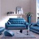 Living Room Interior, Blue Leather Sofa: For your Stylish Living Room Theme: Attractive Blue Leather Sofa