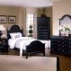 Bedroom Interior, Twin Bedroom Sets for Your Beloved Kids: Black Elegant Twin Bedroom Sets