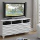 Living Room Interior, Harmonize your Media Room through White TV Console: Cool White TV Console