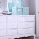 Bedroom Interior, White Wood Dresser: Neutral Color for Your Guest Bedroom Decoration: Cool White Wood Dresser