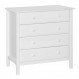 Bedroom Interior, White Wood Dresser: Neutral Color for Your Guest Bedroom Decoration: Four Drawers White Wood Dresser