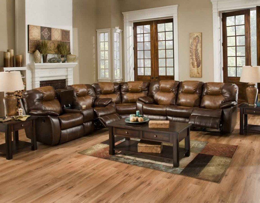 Home Interior, Down Sectional Sofa Ideas : Down Sectional Sofa Leather Brown